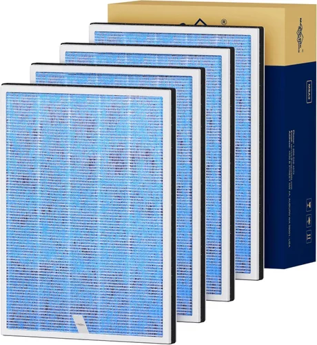 Membrane Solutions MSA3/MSA3S - Filtro de purificador de aire original original, paquete de 4 unidades, filtro HEPA H13 mejorado 4 en 1
