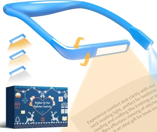 Miniatura 11 de Luz de cuello para leer libros para amantes de la lectura, recargable 2000mAh 10-80Hrs luz de libro amplia amigable para los ojos, regalos de Negro