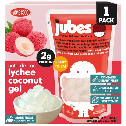 Miniatura 15 de Jubes Grape Nata De Coco Jelly Cubes (12.7 onzas, paquete de 3) – Cubos de jalea de coco de uva para sagú – Gel de coco en ingredientes de jarabe