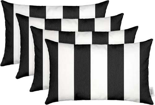 Miniatura 108 de RSH DECOR: Sunbrella - Juego de 4 almohadas lumbares, 20 x 12 pulgadas, tela de rendimiento resistente al agua y a la decoloración, fundas