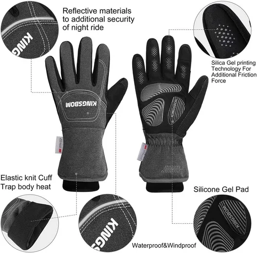 Miniatura 4 de KINGSBOM -Guantes térmicos impermeables y resistentes al viento de 40 - Guantes térmicos Thinsulate 3M Thinsulate para pantalla táctil de invierno