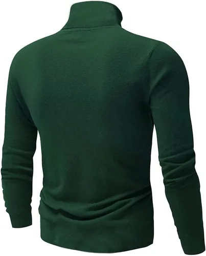 Miniatura 2 de Camisa básica casual ajustada para hombre, suéter de punto ligero de cuello alto