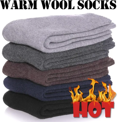 Miniatura 3 de MQELONG Womens 5 Pairs Soft Thick Comfort Casual Cotton Warm Wool Crew Winter Socks