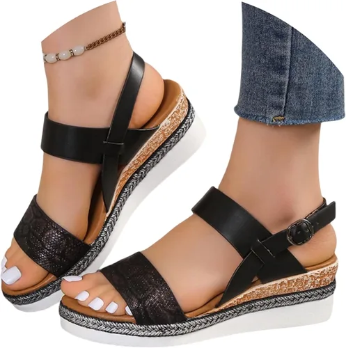 Sandalias ortopédicas para mujer, tacones de cuña para mujer, pantuflas de caminar con soporte de arco, sandalias de cuña de verano elegantes con