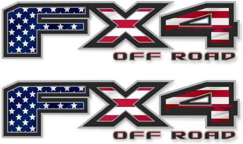 Gold Hook FX4 - Calcomanías todoterreno compatibles con Ford F-150 F-250 F-350, serie Peel & Stick, bandera estadounidense, fácil de instalar, juego