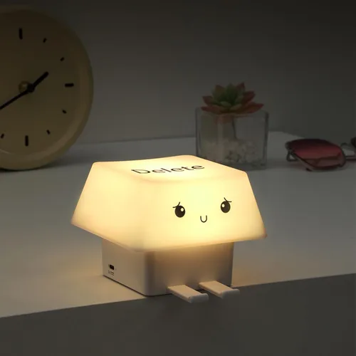 Miniatura 6 de Creative Deletes Keycap Lamp USB Rechargeable Moods Light with Adjustable Brightness Phone Holder for Bedroom Dorm Pink