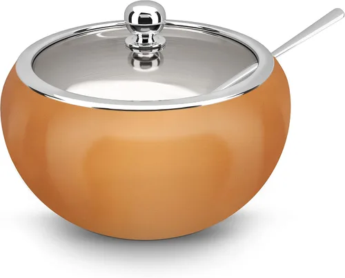 Miniatura 5 de KooK Azucarero, Azucarero con tapa y cuchara, recipiente para azúcar con tapa, para sal, café, capacidad para 2 tazas, apto para lavavajillas, Cobre