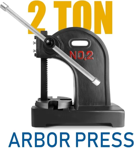 Miniatura 2 de Prensa de árbol manual de 2 toneladas con rueda de mano, altura máxima de 8.5 pulgadas, prensa manual de hierro fundido para escritorio, máquina