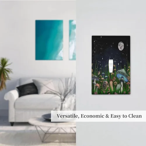 Miniatura 7 de Placa de pared de 1 cuadrilla de hongos, plantas, hojas, placa de pared de palanca única, caracoles, luna, dispositivo eléctrico, cubierta de Plato