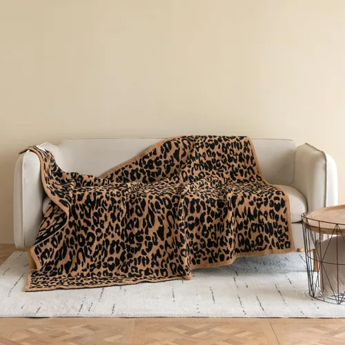 Miniatura 3 de MH MYLUNE HOME Manta Throw Ultra Suave de Leopardo (50x60 pulgadas) Mantas de Microfibra Suaves Cálidas Reversibles Manta de Guepardo