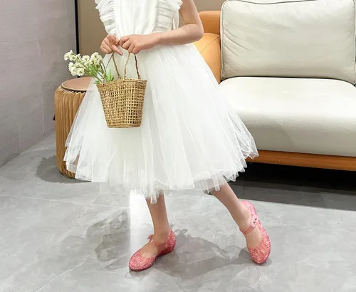 Miniatura 3 de Sandalias de gelatina para niñas, zapatos de vestir de princesa para niña pequeña talla 9, fiesta de baile de reina cosplay, disfraces planos Mary