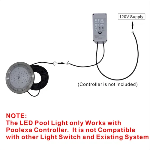 Miniatura 3 de Luz LED multicolor para piscina enterrada de 10 pulgadas, carcasa de acero inoxidable, cable de 50 pies para nicho húmedo (sin controlador)
