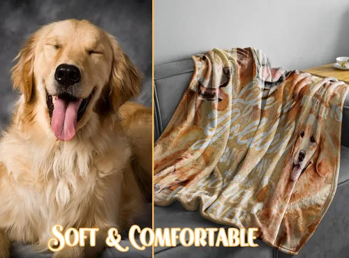 Miniatura 6 de Huglanket Manta Golden Retriever de regalo para amantes y dueños de perros, regalos de Golden Retriever para mujeres y hombres, manta de franela