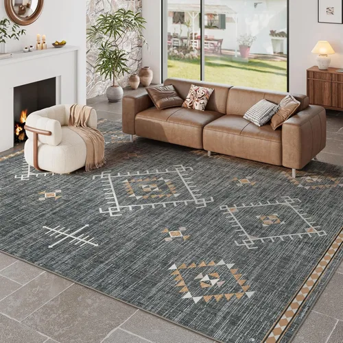 Miniatura 15 de ILANGO Alfombras de Área de Yute para Exteriores, Alfombras Tejidas Lavables para Patio 5'x7', Alfombras Naturales de Estilo Rústico para Áreas