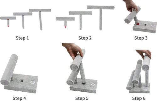 Miniatura 5 de Wudygirl Soporte de exhibición de pulsera de terciopelo de hielo con barra en T de 3 niveles extraíble para pulsera, collar, reloj, lazos