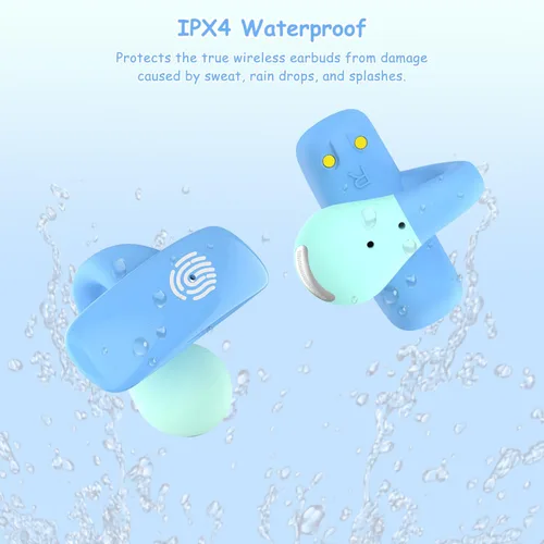 Miniatura 4 de BANIGIPA Auriculares Inalámbricos Verdaderos para Niños, Audífonos Bluetooth 5.4 de Oído Abierto para Niños, Niñas y Adolescentes, Ligeros y Azul