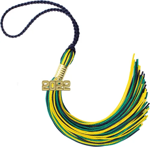 Miniatura 529 de Borla de graduación Aqua 2022, todos los colores escolares disponibles, fabricada en Estados Unidos