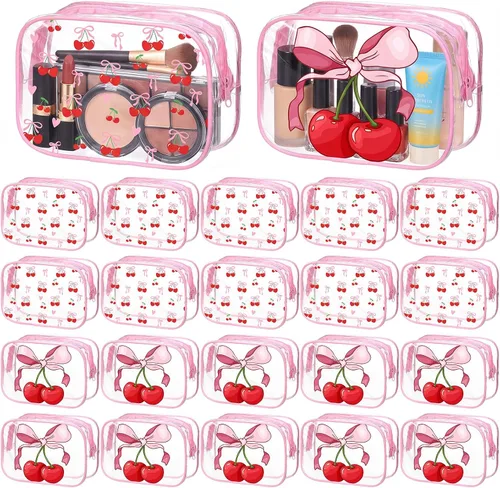 Miniatura 14 de Kacctyen 10 bolsas de maquillaje con lazo negro, regalos a granel para niñas y mujeres, regalos de fiesta de cumpleaños, coqueta, lazo pastel