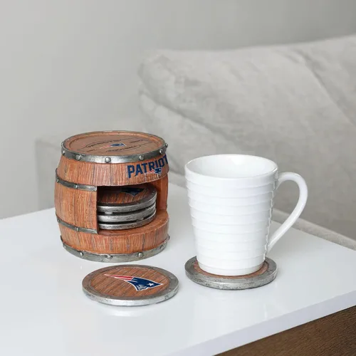 Miniatura 4 de FOCO NFL Team Logo 5-Pack Barrel Beverage Drink Coaster Set