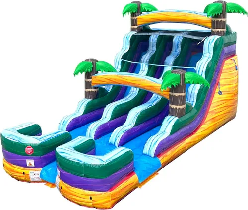 TentandTable Tobogán acuático inflable de doble carril para niños y adultos, diversión acuática gigante de grado comercial, incluye soplador de aire