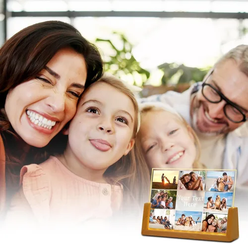 Miniatura 7 de Marco de fotos personalizado con foto, placa acrílica personalizada con base de luz nocturna LED, regalos de cumpleaños de aniversario para familia
