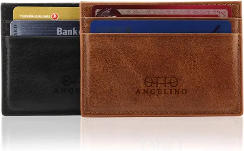 Miniatura 8 de Cartera de piel auténtica para tarjetero, tarjetas bancarias, dinero, licencia de conducir, bloqueo RFID, unisex