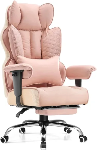 Miniatura 15 de GTPLAYER Silla de juegos grande y alta de 400 libras, silla de oficina resistente con reposapiés y cojín ergonómico de resorte de bolsillo, soporte