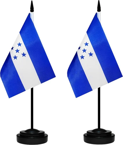 Miniatura 43 de Juego de banderas de escritorio de México, paquete de 2 banderas de mesa mexicanas, mini bandera de escritorio pequeña con poste negro sólido de 12