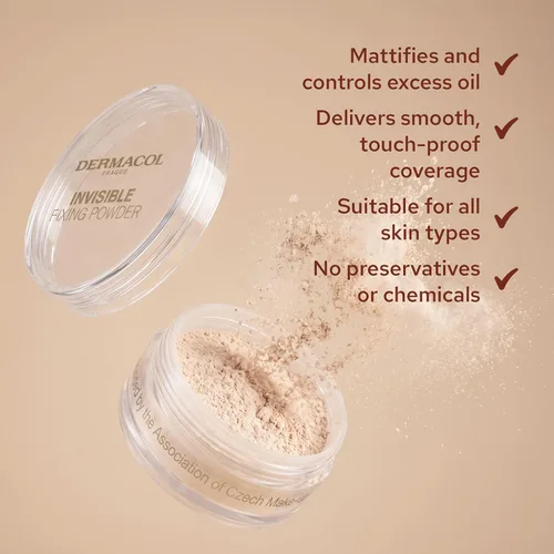 Miniatura 3 de Dermacol - Polvo facial de fijación invisible, polvo de ajuste translúcido a prueba de tacto para pieles grasas y otros tipos de piel, maquillaje