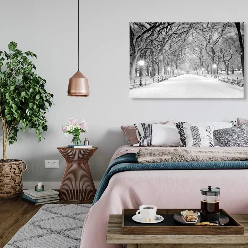 Miniatura 5 de SEVEN WALL ARTS Lienzo de árbol de abedul para pared, pintura abstracta de bosque, paisaje con hojas rojas de otoño y otoño, obra de arte natural