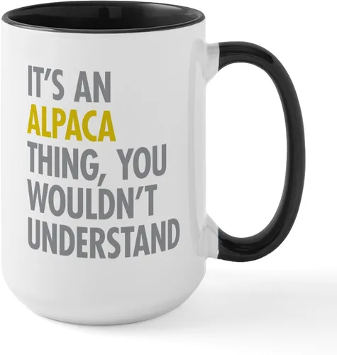 Miniatura 29 de CafePress Alpaca For Christmas Large Mug 15 oz (444 ml) Ceramic Coffee Mug