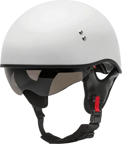 Miniatura 5 de GMAX HH-65 Naked Half Helmet (blanco, mediano) - Aprobado por FMVSS 218