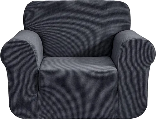 Miniatura 15 de CHUN YI - Funda elástica de 1 pieza para sillón grande, funda protectora suave de Jacquard con elastano, detalle de cuadros y parte inferior