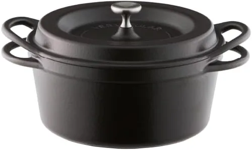 Olla para Horno Holandés Vermicular | Olla de Hierro Fundido Esmaltada No Tóxica | 18 cm (1.8 Qt) | Apto para Horno | Compatible con Inducción |