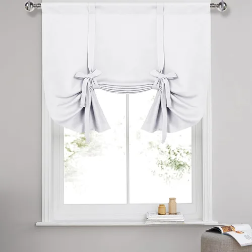 Miniatura 76 de DWCN Cortinas Opacas - Persiana Enrollable con Lazos para Ventana, Aislamiento Térmico, Oscurecimiento de Habitación, Cortinas con Bolsillo