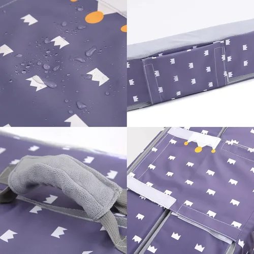 Miniatura 5 de Cama plegable para niños pequeños con lados, cama plegable para niños de 18 meses a 5 años (rectangular, corona)