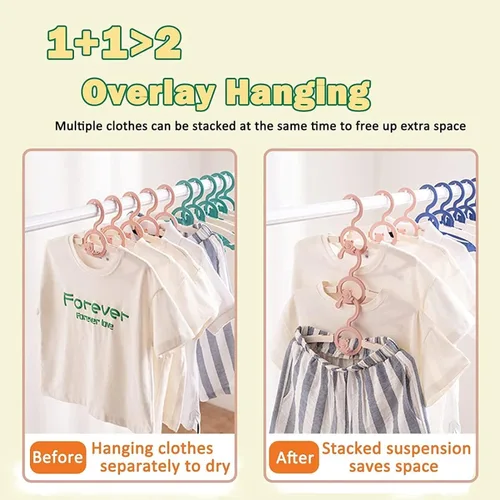 Miniatura 5 de Perchas HGYZE para bebé para armario, colgador antideslizante de 11"-14" ajustable para ropa de bebé para guardería, colgador de plástico para niños