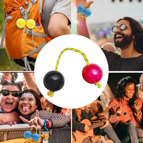 Miniatura 3 de Aslatuas instrumento de bola rítmica Kashaka, dos pares de maracas musicales de ABS Kashaka, doble calabaza, fácil de tocar para adultos