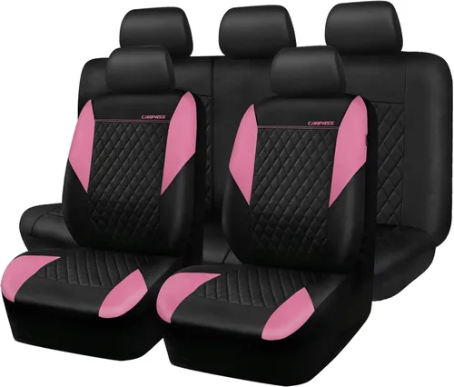 Miniatura 15 de CAR PASS Fundas de Asiento de Cuero Púrpura, Funda de Asiento de Coche Bonita con Esponja Compuesta de 5mm en el Interior, Compatible con Bolsa
