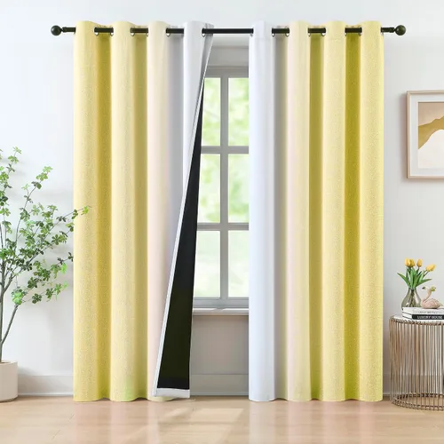 Miniatura 14 de Cortinas Completamente Opacas Azul Degradado de 63 pulgadas de Largo para Sala de Estar y Dormitorio, Cortinas con Aislamiento Térmico para Navidad