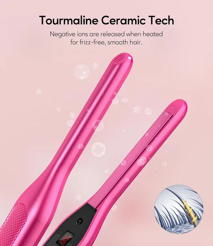 Miniatura 2 de Terviiix Mini plancha plana y alisador de pelo para cabello corto, puntas y corte pixie - plancha de lápiz delgada de 0,79 cm para cabello bebé