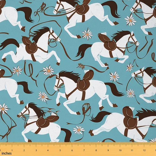 The Yard - Tela de caballo para niños, casa de campo, vaquero occidental, decorativa, impermeable, para exteriores, niños, niñas, adolescentes,