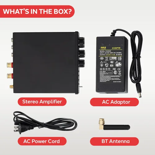 Miniatura 7 de Pyle Amplificador de potencia estéreo inalámbrico de 2.1 canales - Mini amplificador Bluetooth de 200 W con reproductor USB, entrada RCA, salida