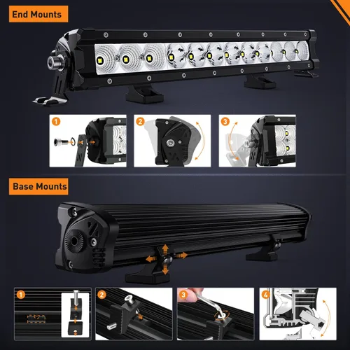 Miniatura 6 de Nilight Barra de luz LED de 16 pulgadas, 60 W, haz combinado de focos de inundación, 7200 lm, Osram P8/5 W, luces delgadas de una sola fila, luces