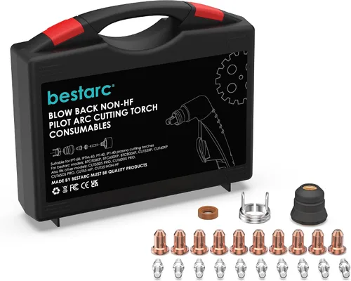Bestarc - Consumibles de soplete de plasma de soplete, kit de boquillas de punta de soplete de corte de 23 piezas con maleta para BTC500XP,