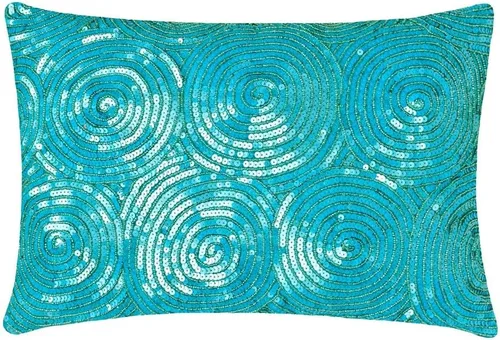 Miniatura 14 de The HomeCentric Funda de almohada, funda de almohada dorada para sofá, funda de almohada con lentejuelas en espiral, 20 x 20 pulgadas