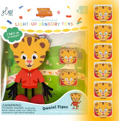 Miniatura 7 de Glo Pals x Daniel Tiger's Neighborhood - Juguete de baño activado por agua con 4 cubos reutilizables iluminados para juegos sensoriales (solo cubos)