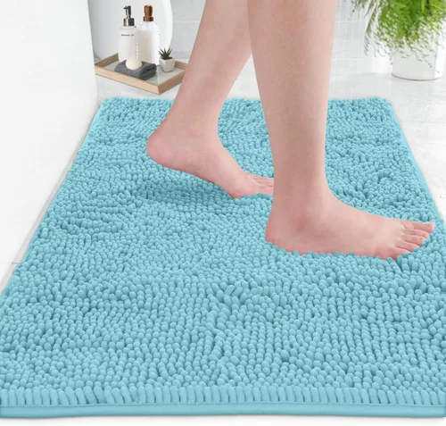 Miniatura 172 de LuxUrux Tapete de microfibra afelpada, de felpilla extrasuave, pelo largo de 1 pulgada, muy absorbente, para baño o ducha, lavar y secar a máquina
