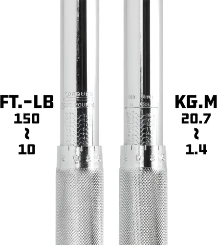 Miniatura 2 de Powerbuilt Llave dinamométrica con micrómetro, transmisión de 1/2 pulgada, trinquete reversible con clics, con bloqueo, rango de 30 a 150 pies-libra