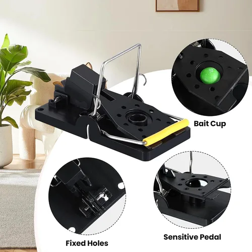 Miniatura 3 de Trampas de presión pequeñas para ratones de Grandpa Gus, control de plagas, plástico duradero, resorte de acero inoxidable potente y disparador muy